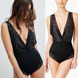free people sinking ships lace bodysuit S